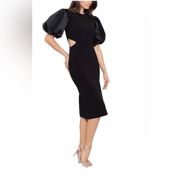 Betsy Adam Women's Puff-Sleeve Sheath Premium